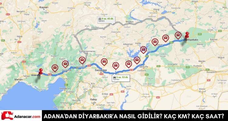 Adana'dan Diyarbakır'a Nasıl Gidilir?